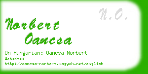 norbert oancsa business card